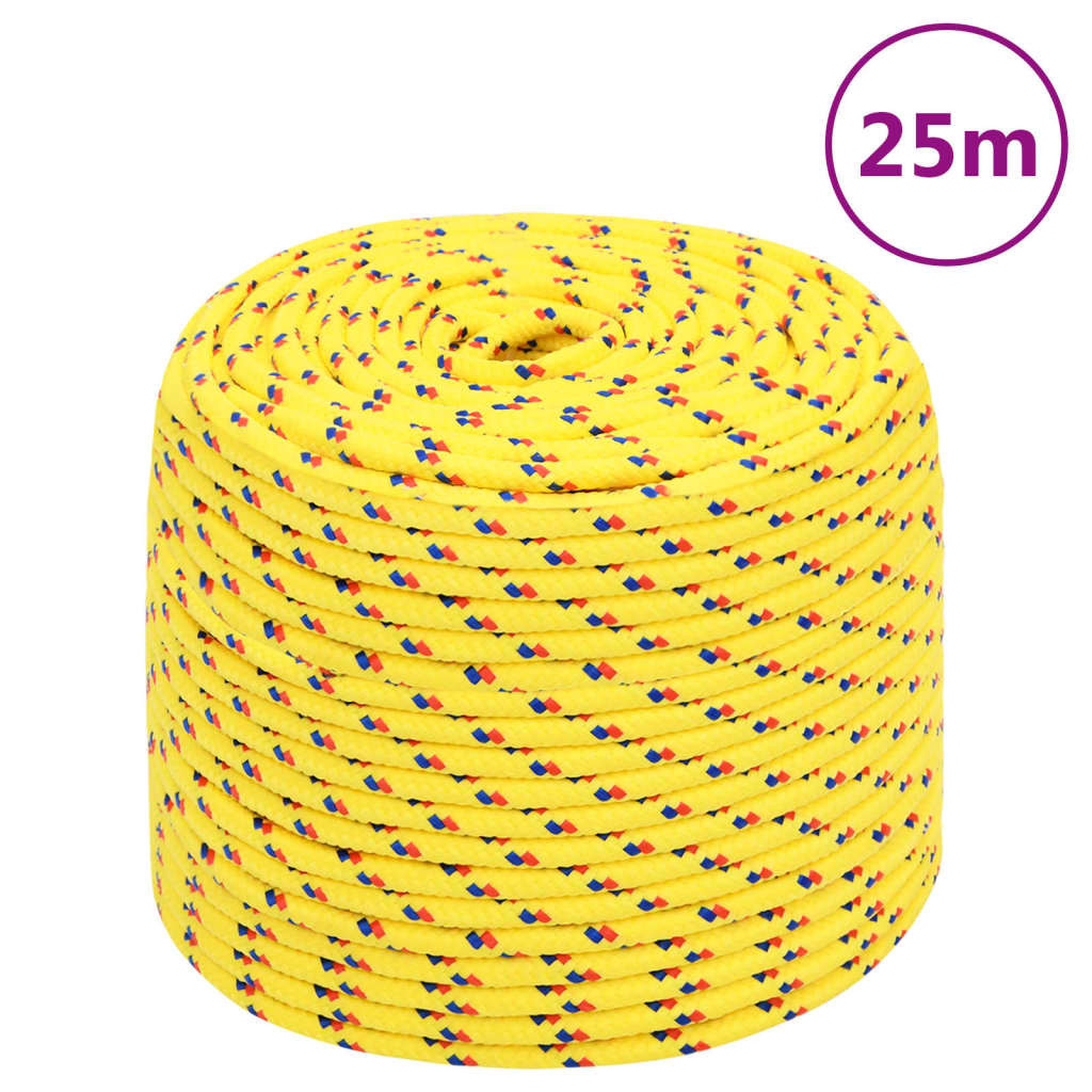 vidaXL Bootsseil Gelb 10 mm 25 m Polypropylen