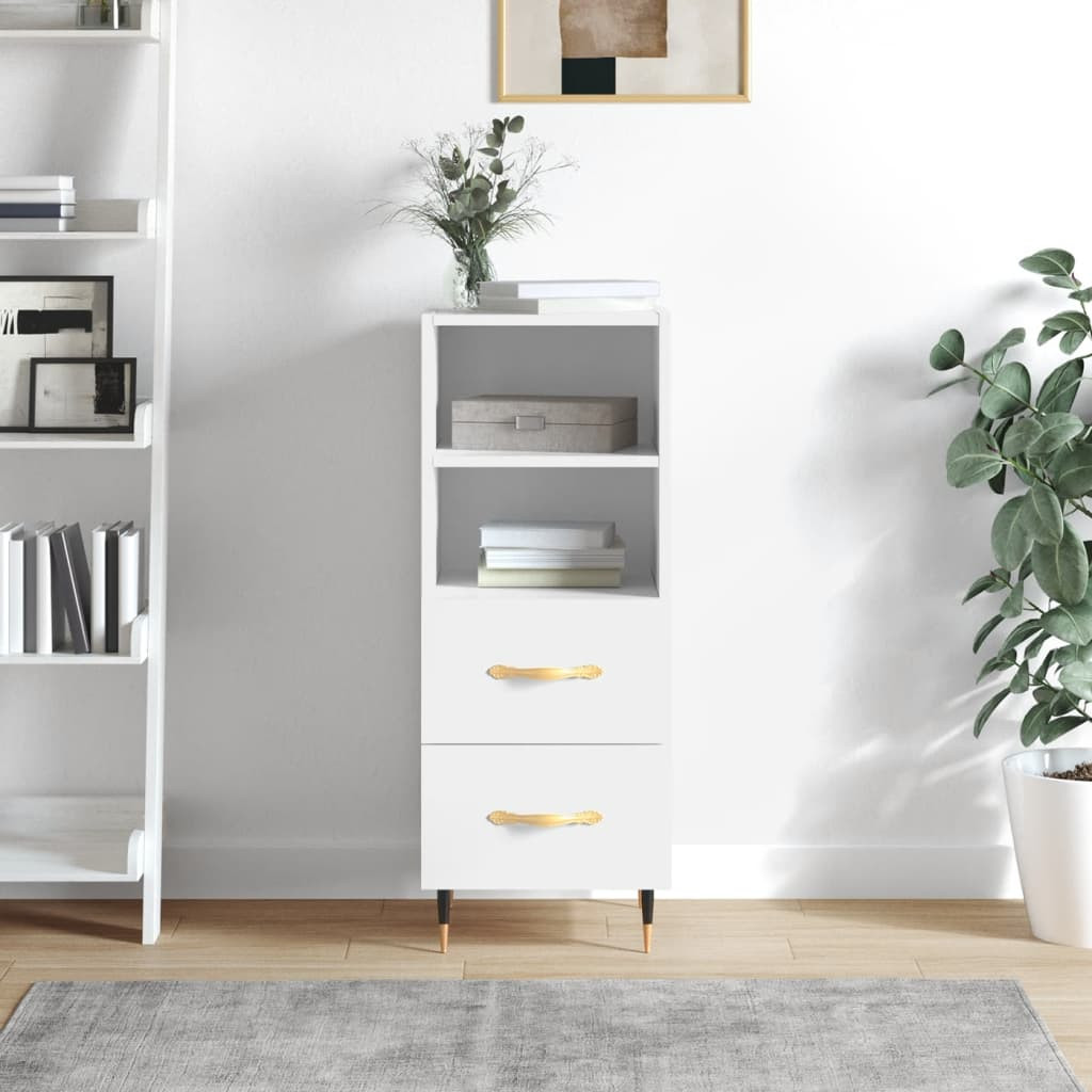 vidaXL Sideboard Hochglanz-Weiß 34,5x34x90 cm Holzwerkstoff