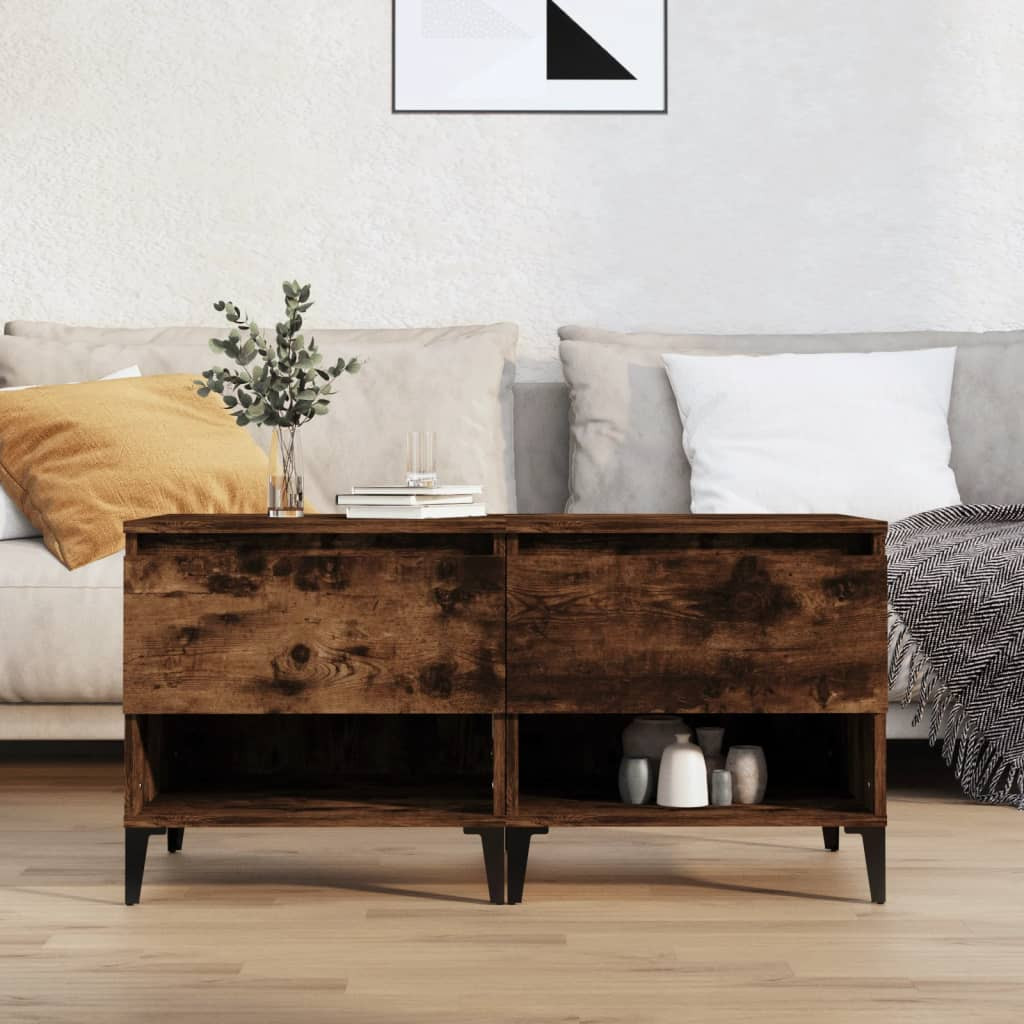 vidaXL Beistelltische 2 Stk. Räuchereiche 50x46x50 cm Holzwerkstoff