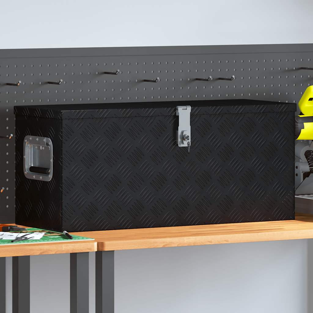 vidaXL Aluminiumkiste 80×30×35 cm Schwarz