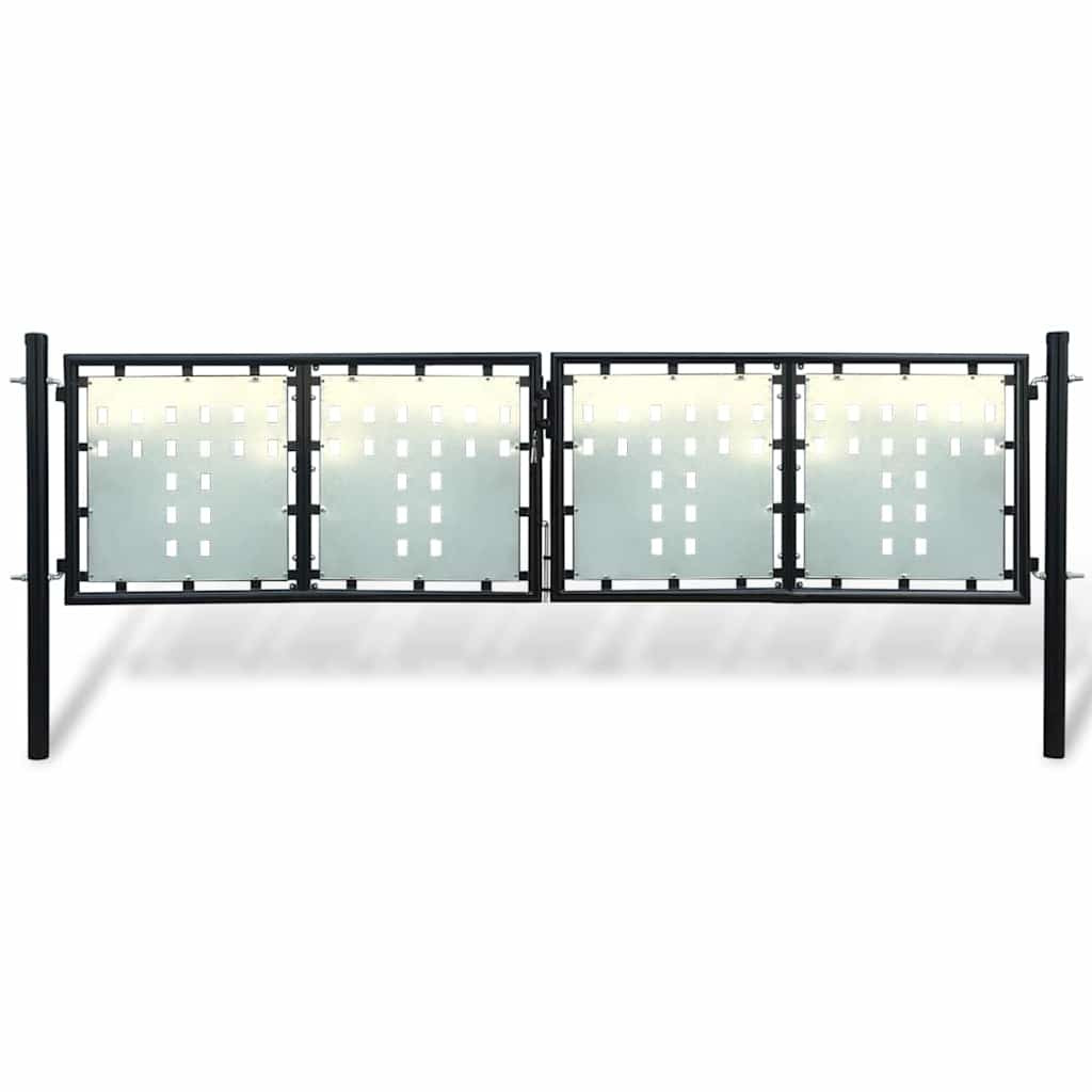 vidaXL Schwarzes Einzeltor für Zäune 300 x 100 cm
