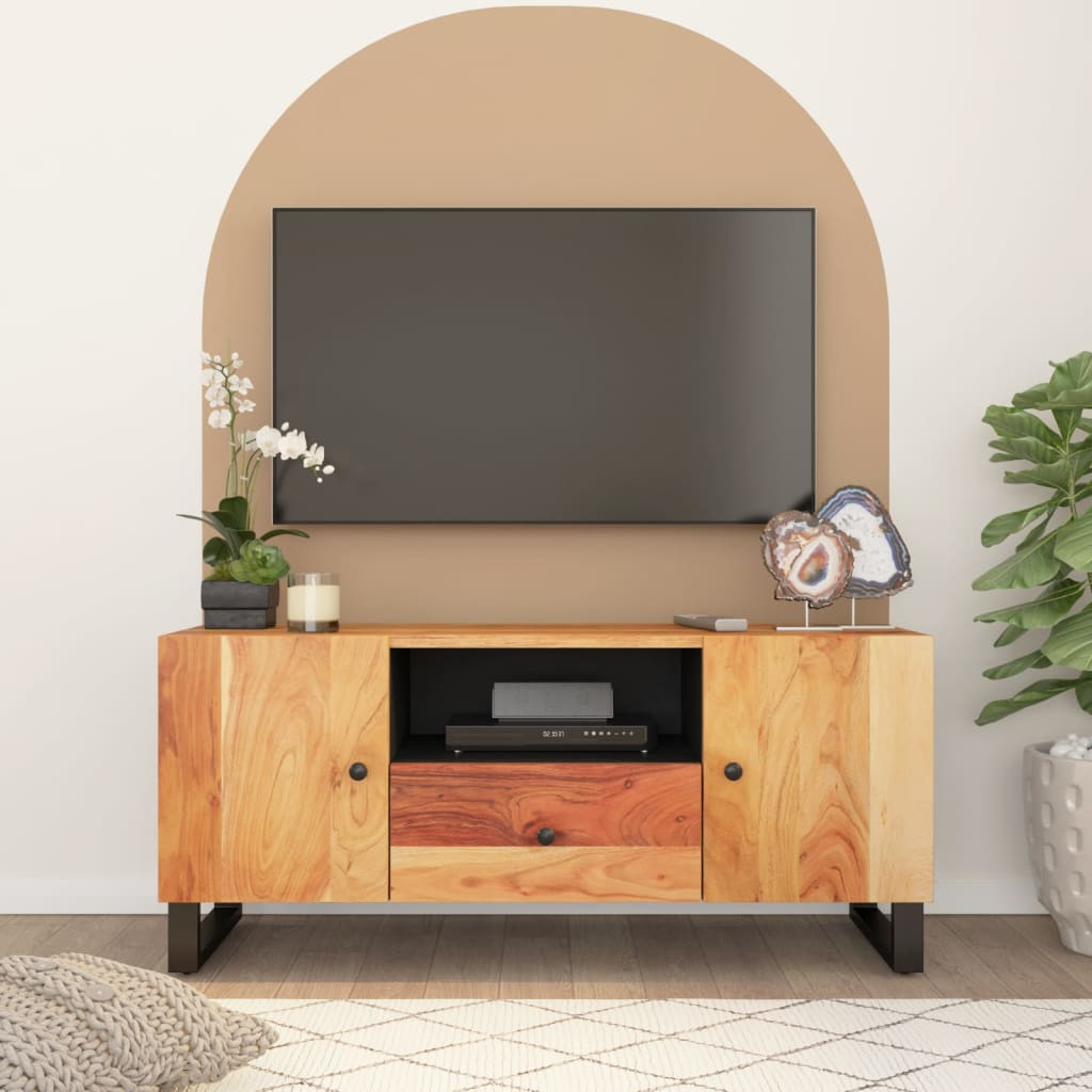 vidaXL TV-Schrank 105x33,5x46 cm Massivholz Akazie & Holzwerkstoff
