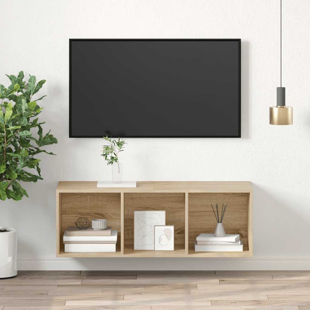 vidaXL TV-Wandschrank Sonoma-Eiche 37x37x107 cm Holzwerkstoff