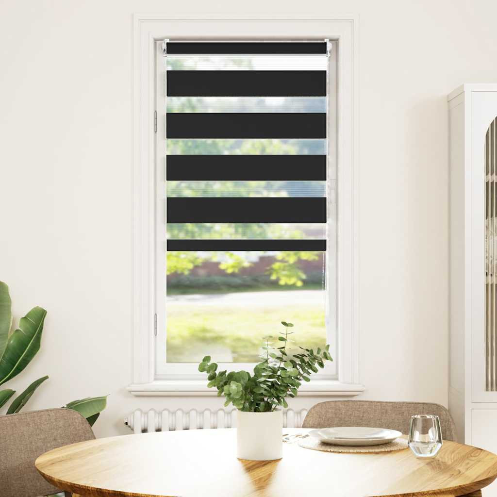 vidaXL Zebra-Rollo 60,9 x 120 cm, Stoffbreite 56,7 cm, schwarz