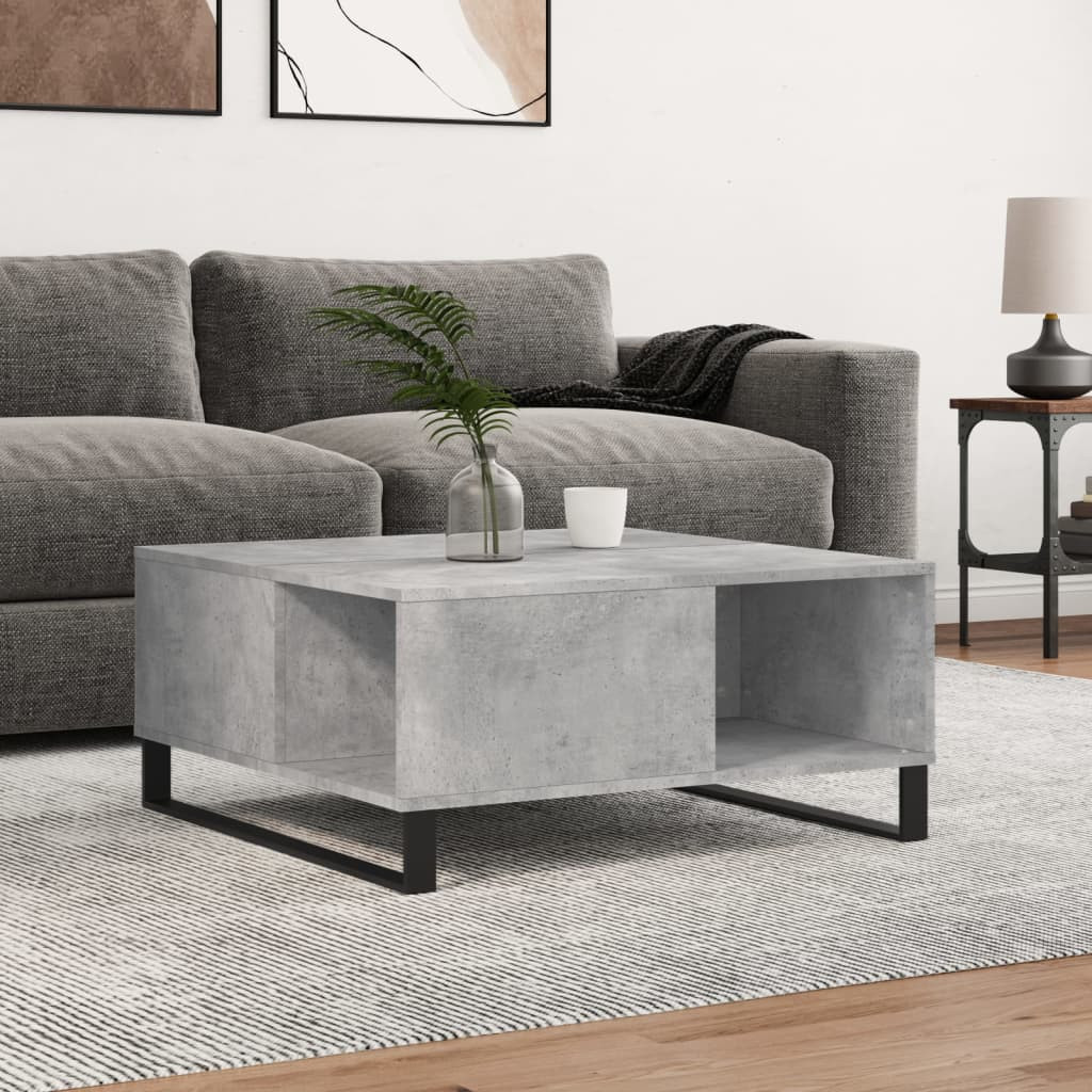 vidaXL Couchtisch Betongrau 80x80x36,5 cm Holzwerkstoff