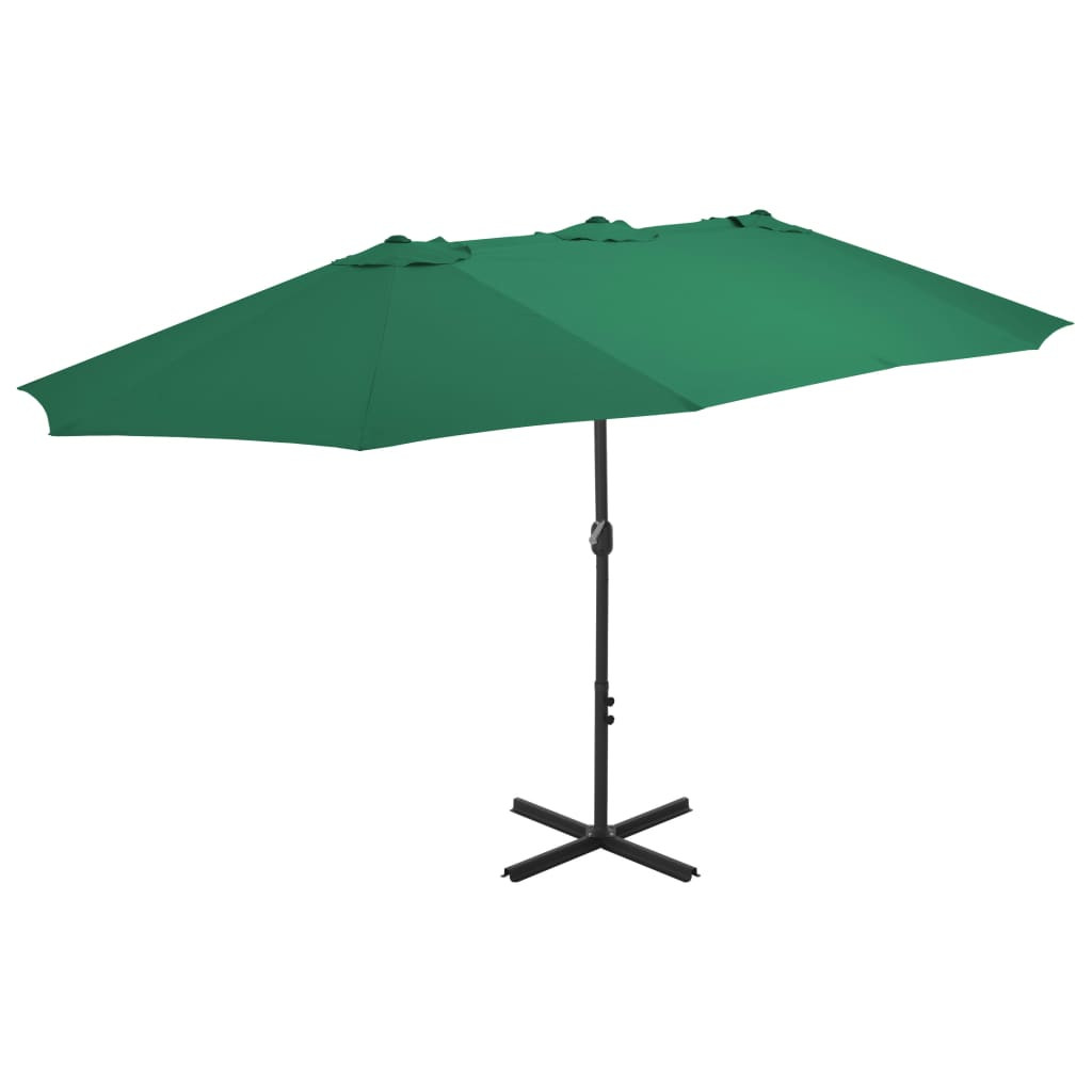 vidaXL Sonnenschirm mit Aluminium-Mast 460x270 cm Grün