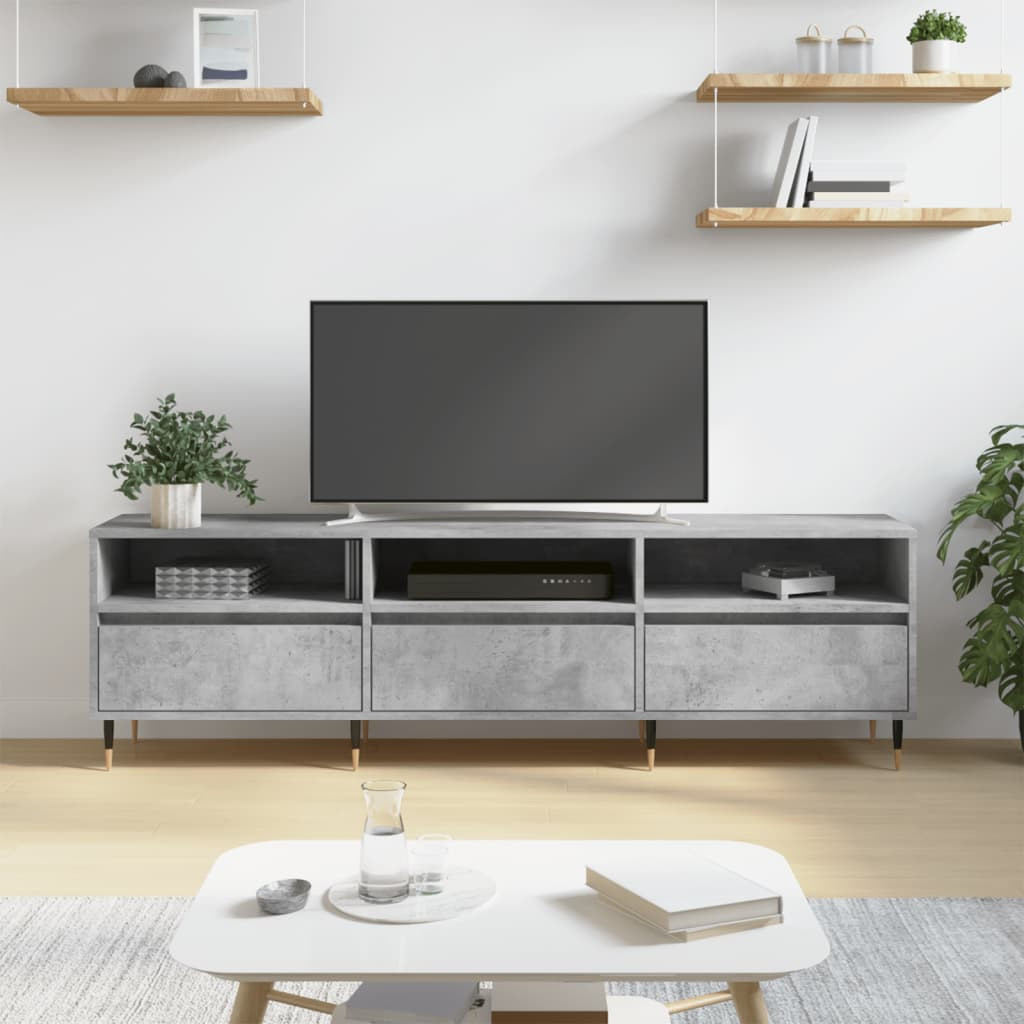 vidaXL TV-Schrank Betongrau 150x30x44,5 cm Holzwerkstoff