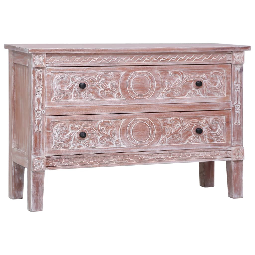 vidaXL Sideboard mit 2 Schubladen 90 x 30 x 60 cm Massivholz Mahagoni