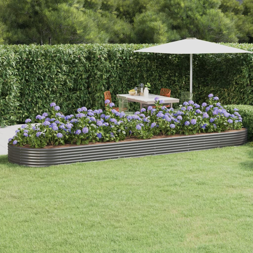 vidaXL Hochbeet Verzinkter Stahl 523x140x36 cm Grau