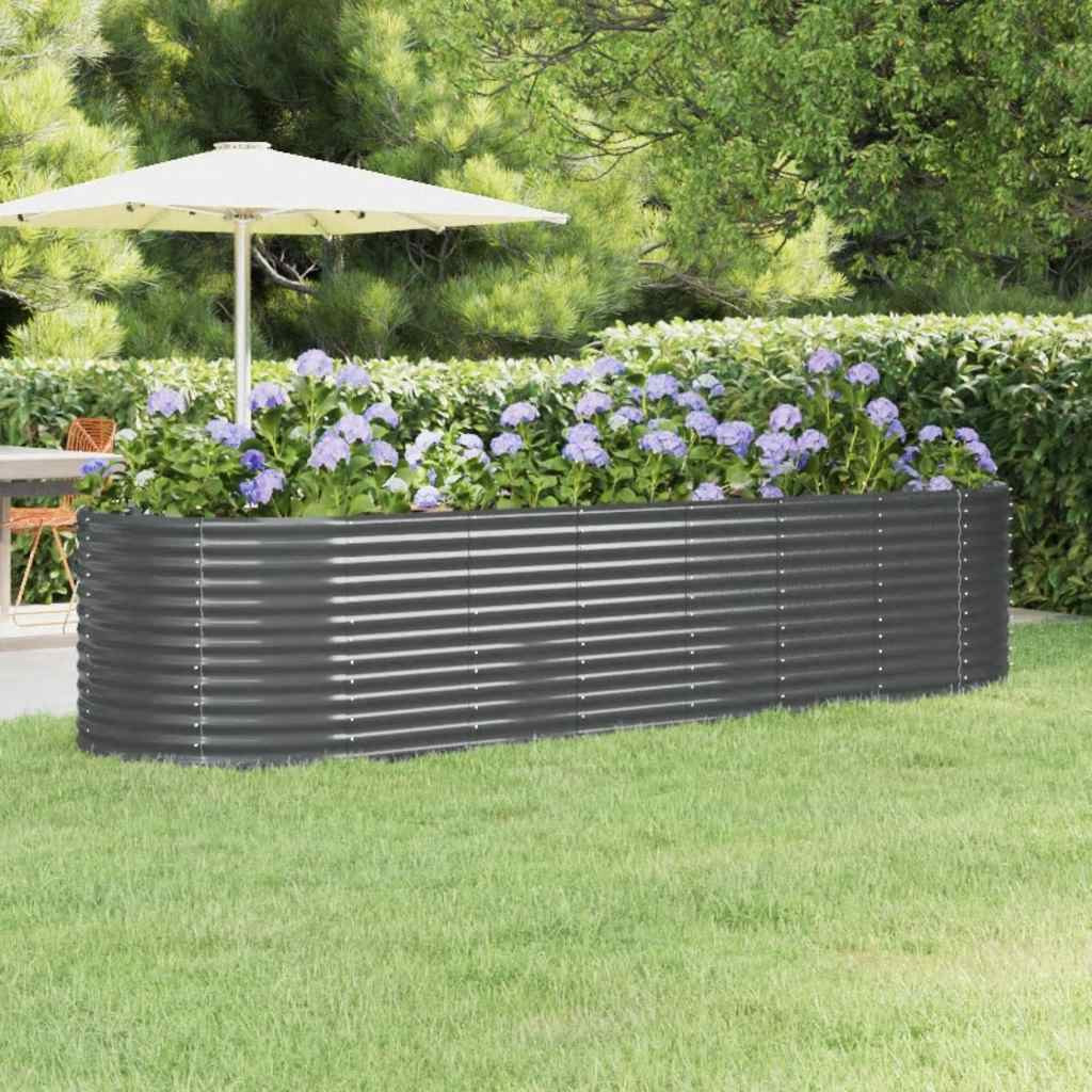 vidaXL Hochbeet Verzinkter Stahl 322x100x68 cm Anthrazit