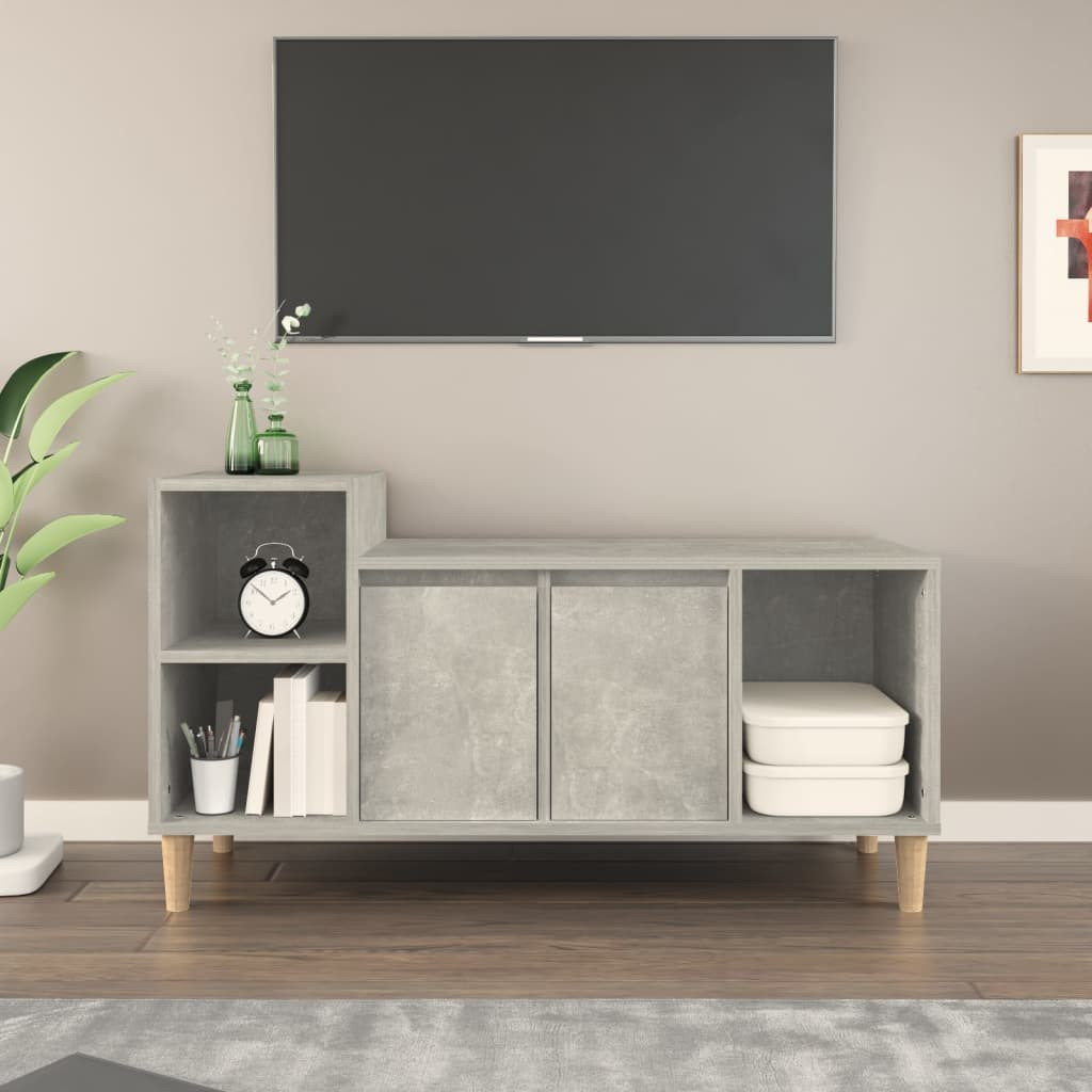 vidaXL TV-Schrank Betongrau 100x35x55 cm Holzwerkstoff