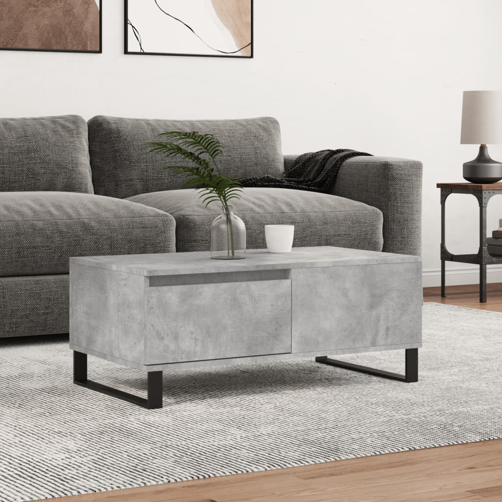 vidaXL Couchtisch Betongrau 90x50x36,5 cm Holzwerkstoff