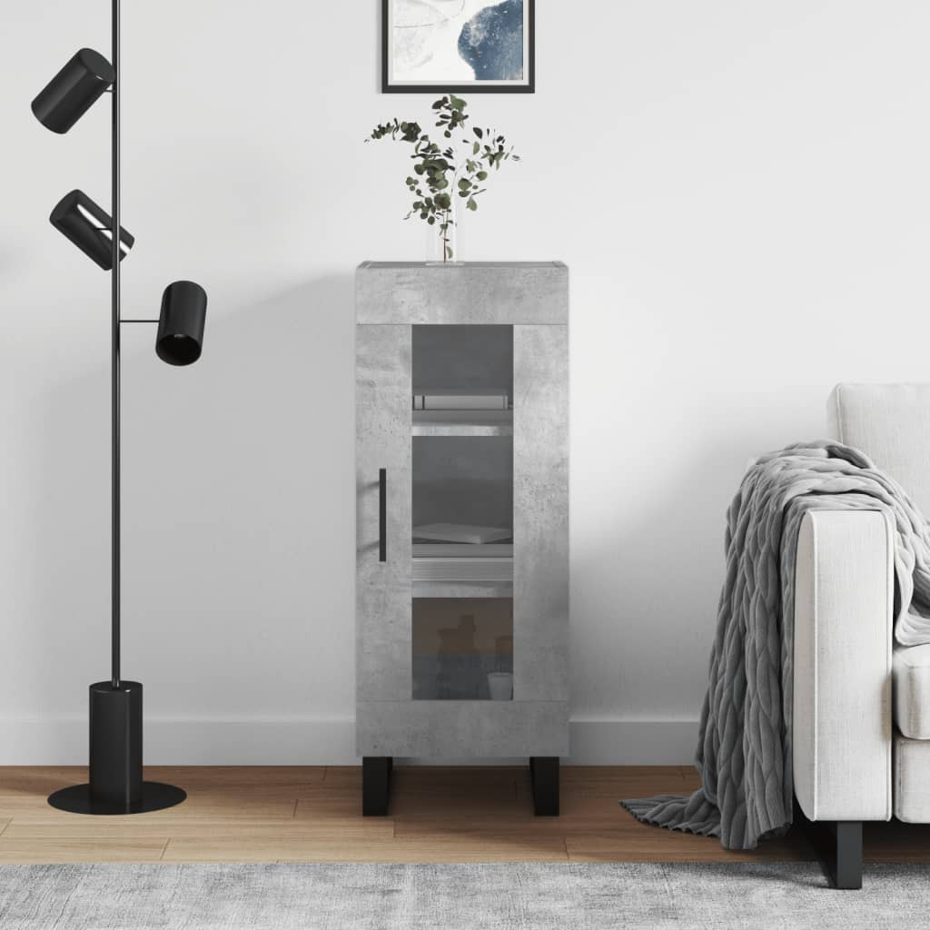 vidaXL Sideboard Betongrau 34,5x34x90 cm Holzwerkstoff