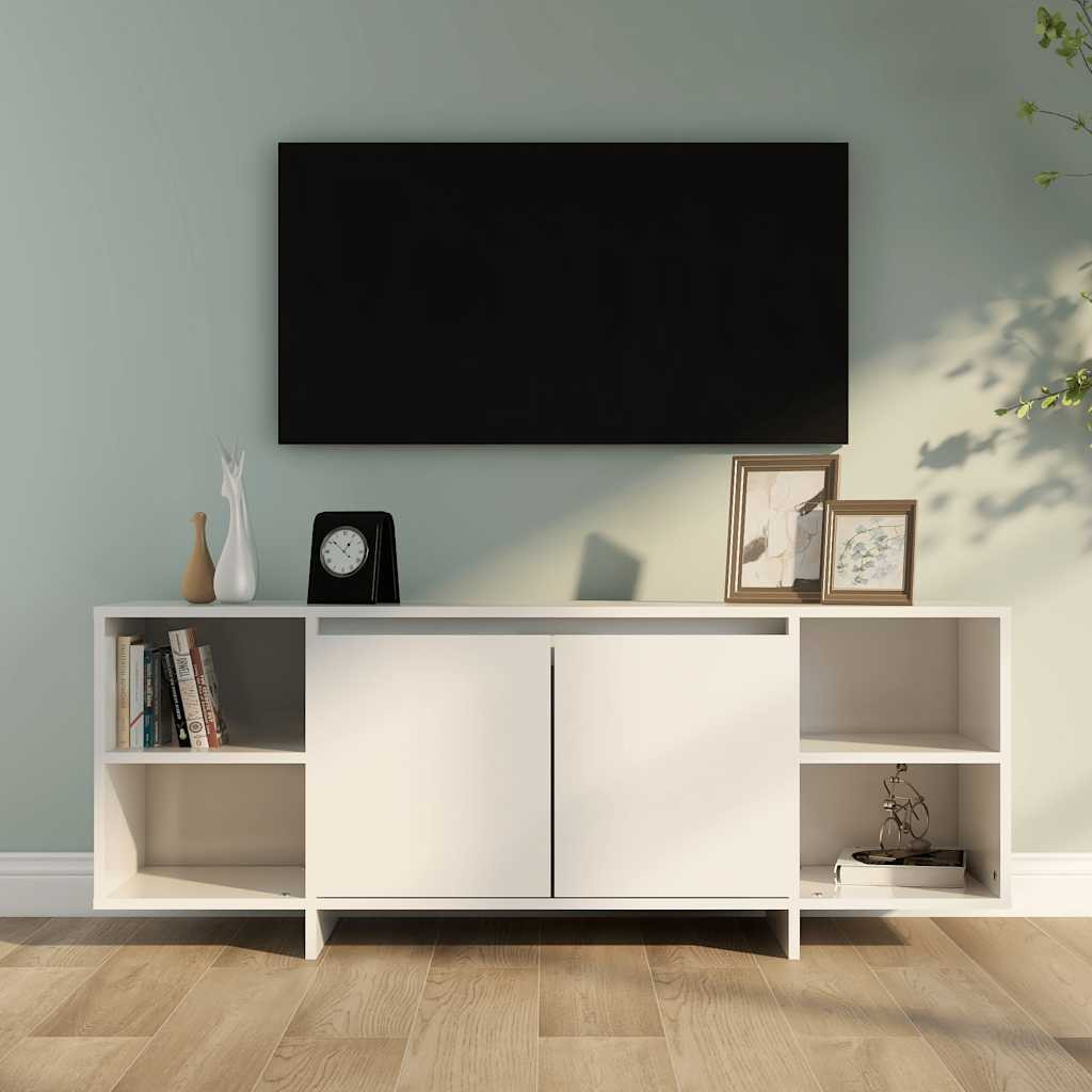vidaXL TV-Schrank Hochglanz-Weiß 130x35x50 cm Holzwerkstoff