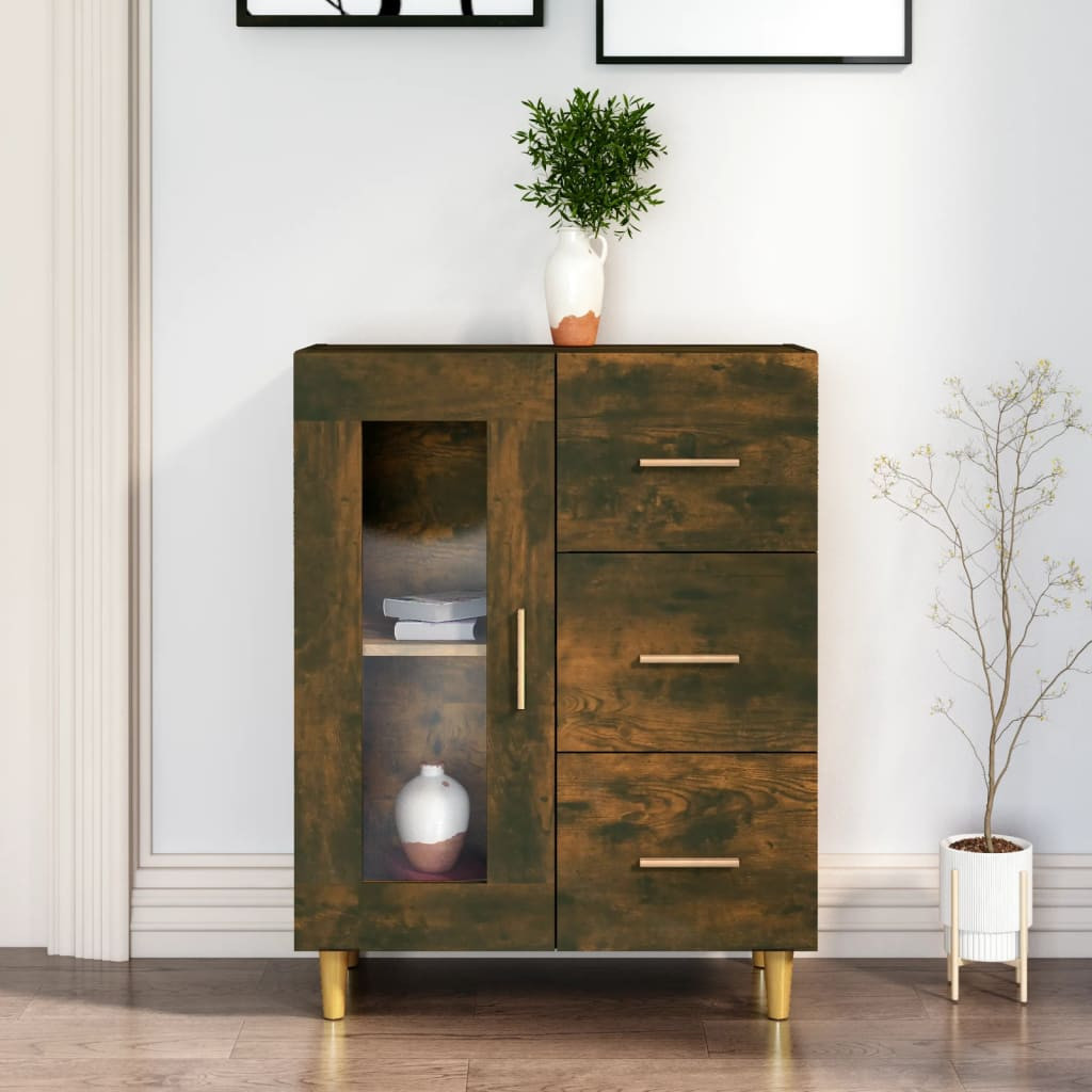 vidaXL Sideboard Räuchereiche 69,5x34x90 cm Holzwerkstoff