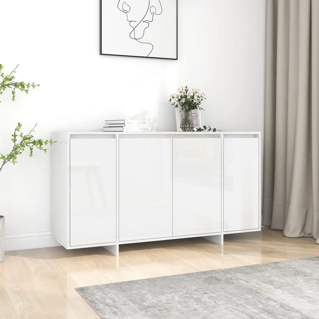 vidaXL Sideboard Hochglanz-Weiß 135x41x75 cm Holzwerkstoff