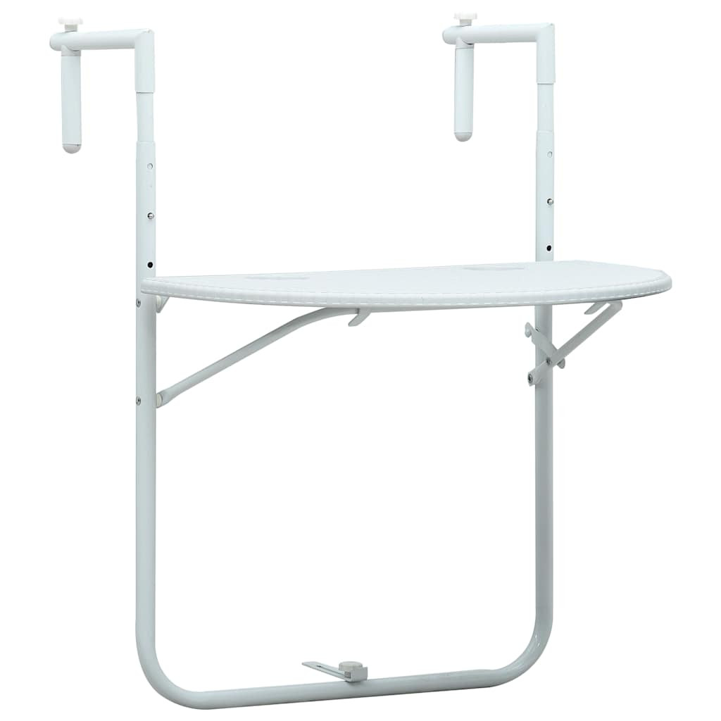 vidaXL Balkon-Hängetisch Weiß 60x64x83,5 cm Kunststoff Rattan-Optik