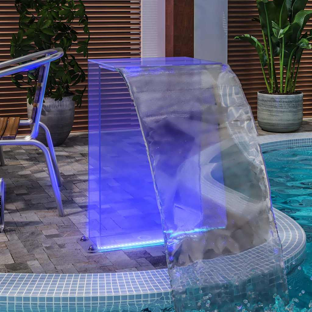 vidaXL Wasserfall-Element mit RGB-LEDs Acryl 51 cm