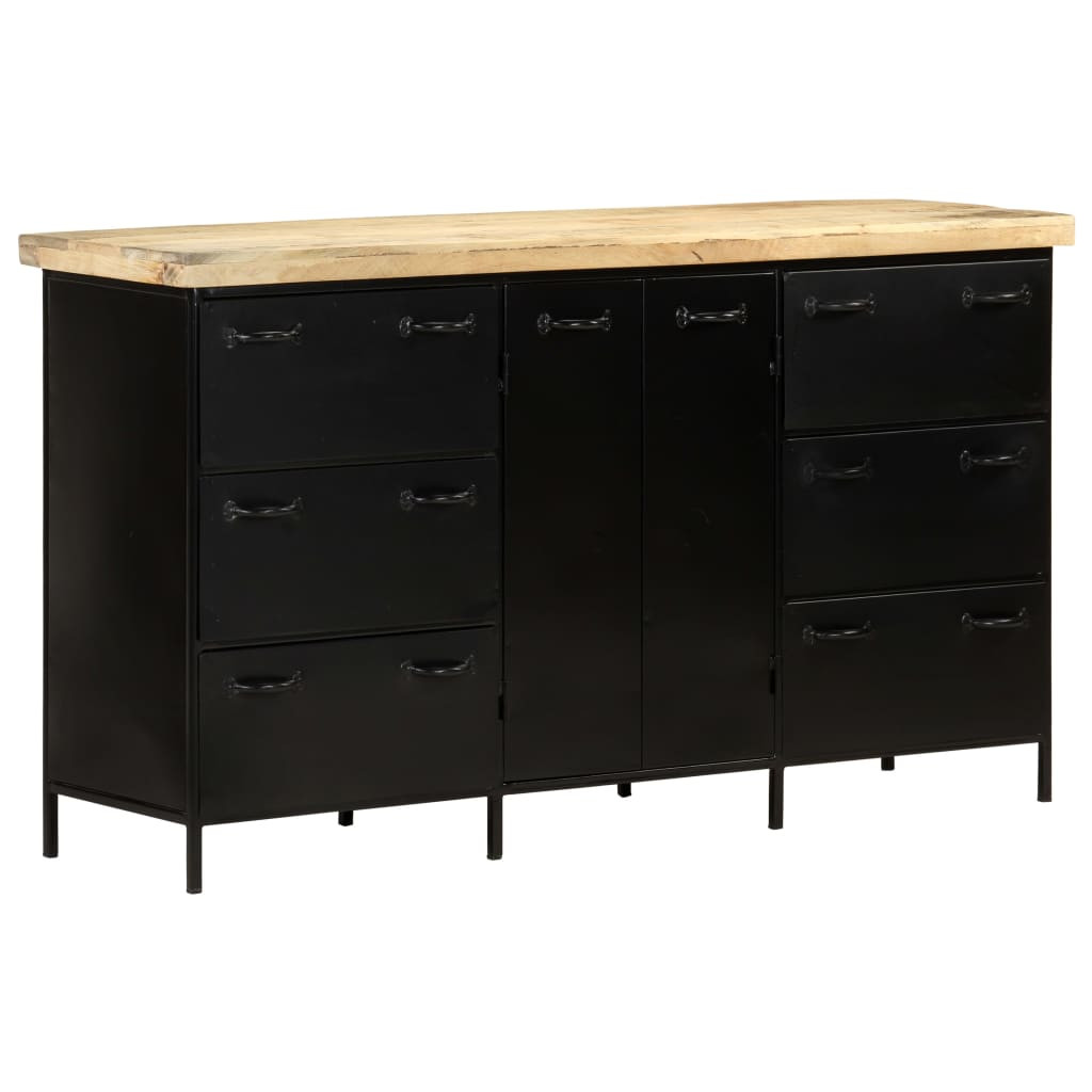 vidaXL Sideboard 140x38x76 cm Raues Mangoholz