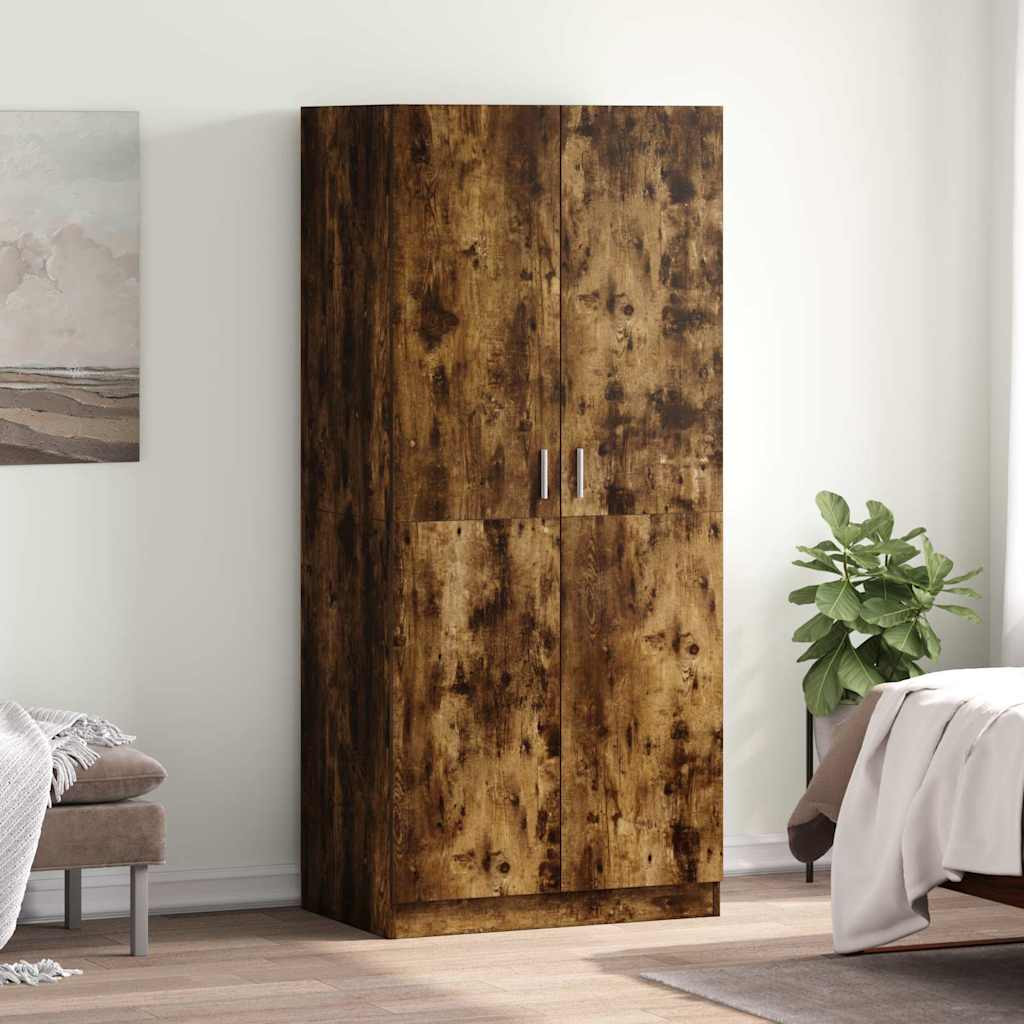 vidaXL Kleiderschrank Räuchereiche 80x52x180 cm Holzwerkstoff