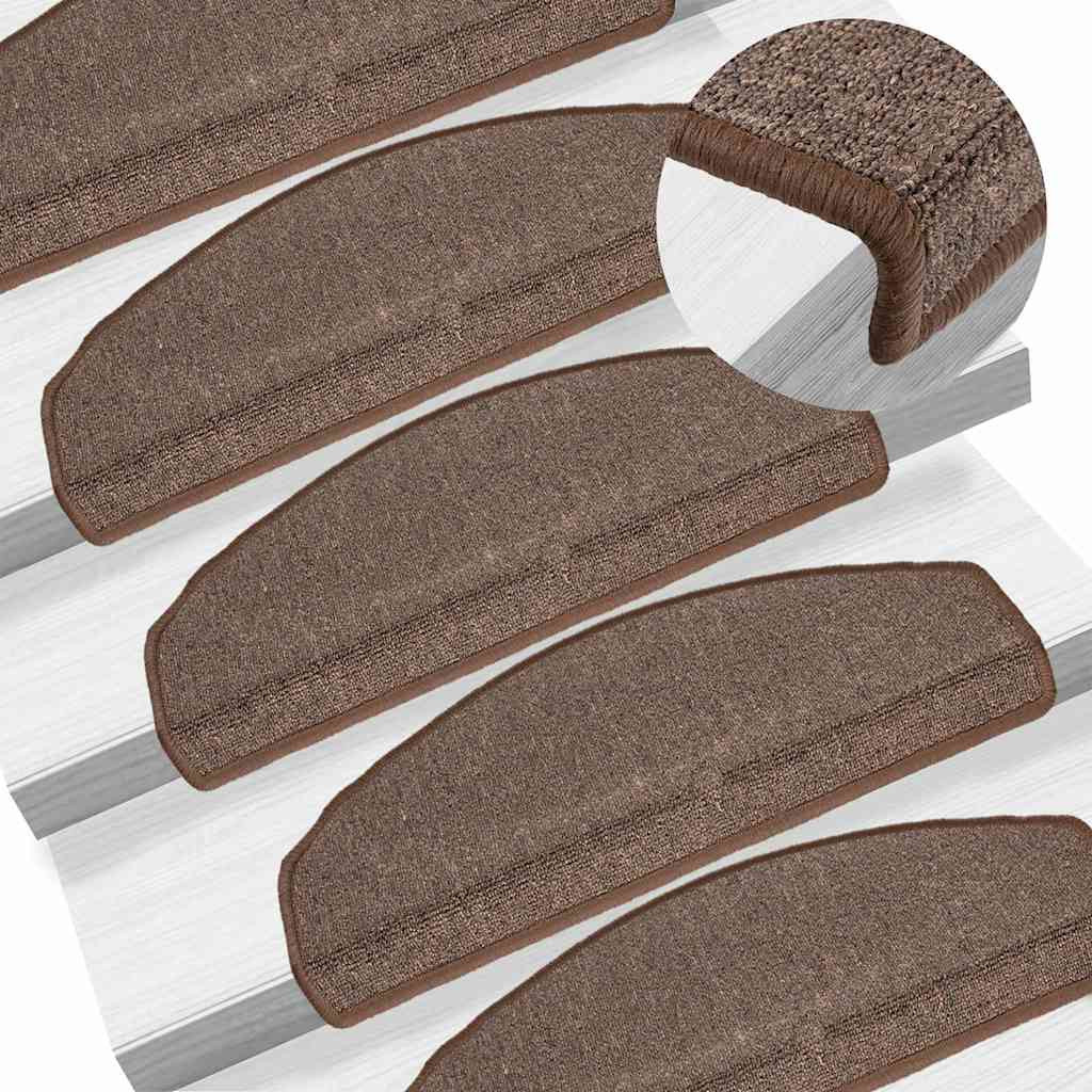 vidaXL Stufenmatten 15 Stk. 65x24x4 cm Kaffeebraun Halbrund Groß