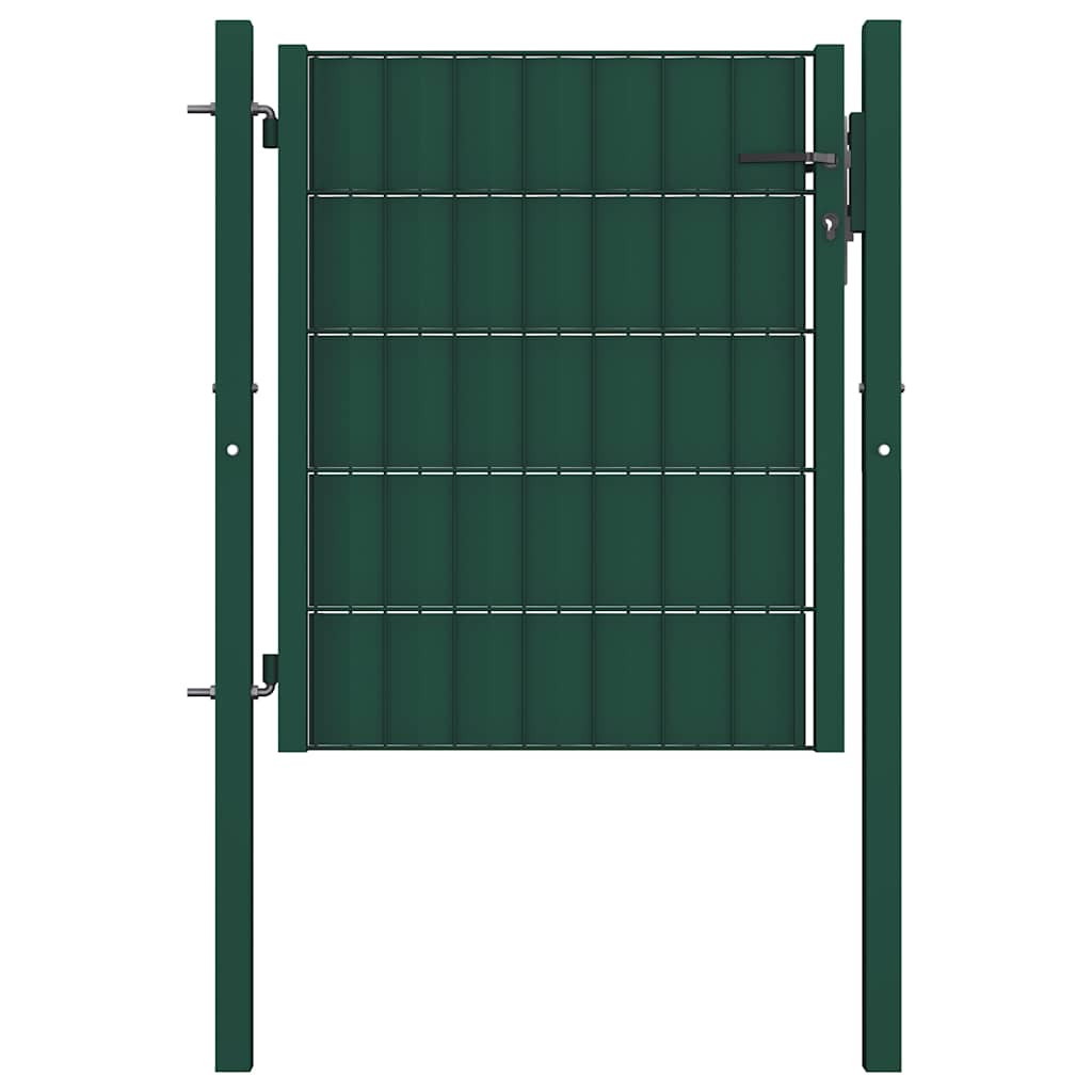 vidaXL Zauntor aus PVC und Stahl 100 x 100 cm Grün