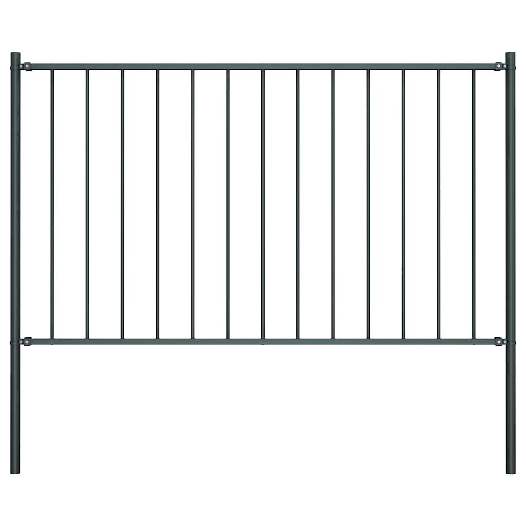 vidaXL Zaunelement Woerden mit Pfosten Stahl 1,7 x 1,25 m Anthrazit