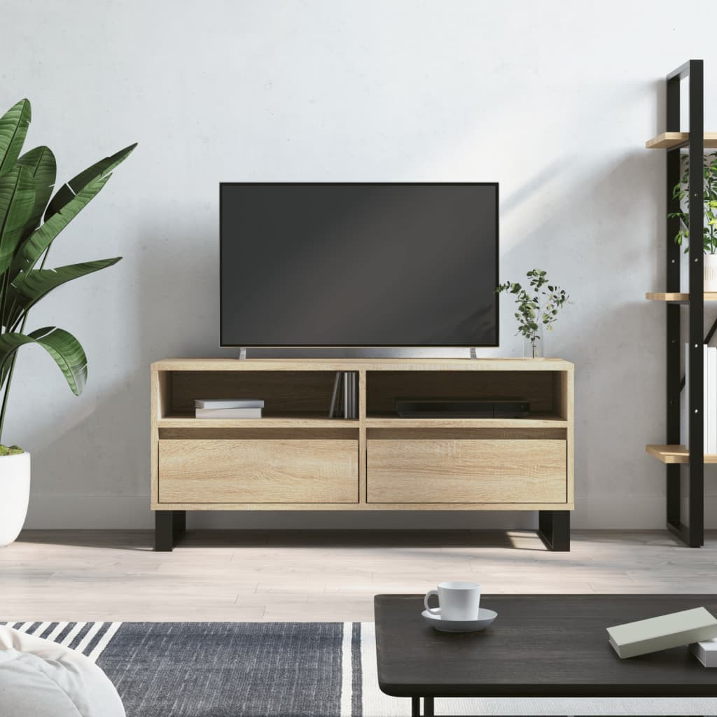 vidaXL TV-Schrank Sonoma-Eiche 100x34,5x44,5 cm Holzwerkstoff