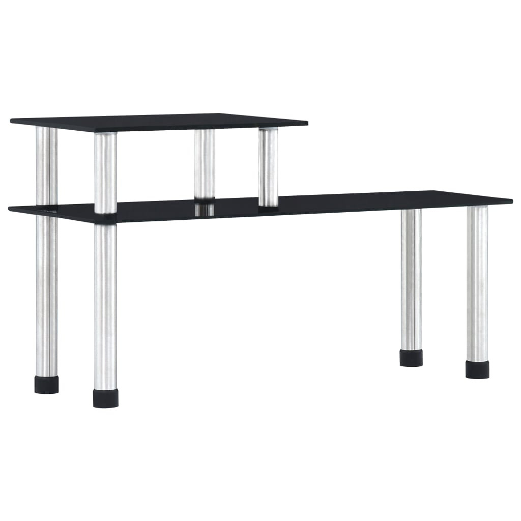 vidaXL Küchenregal Schwarz 45×16×26 cm Hartglas