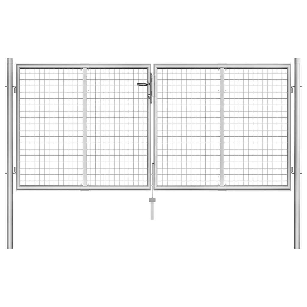 vidaXL Gartentor verzinkter Stahl 300 x 100 cm Silber