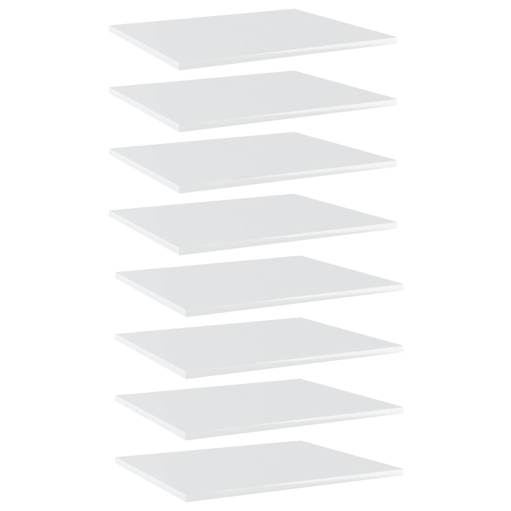 vidaXL Bücherregal-Bretter 8 Stk. Hochglanz-Weiß 60x50x1,5 cm