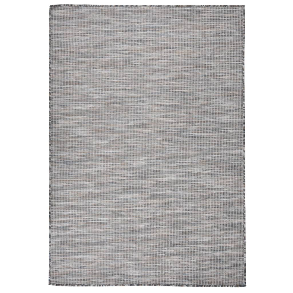 vidaXL Outdoor-Teppich Flachgewebe 160x230 cm Braun und Blau
