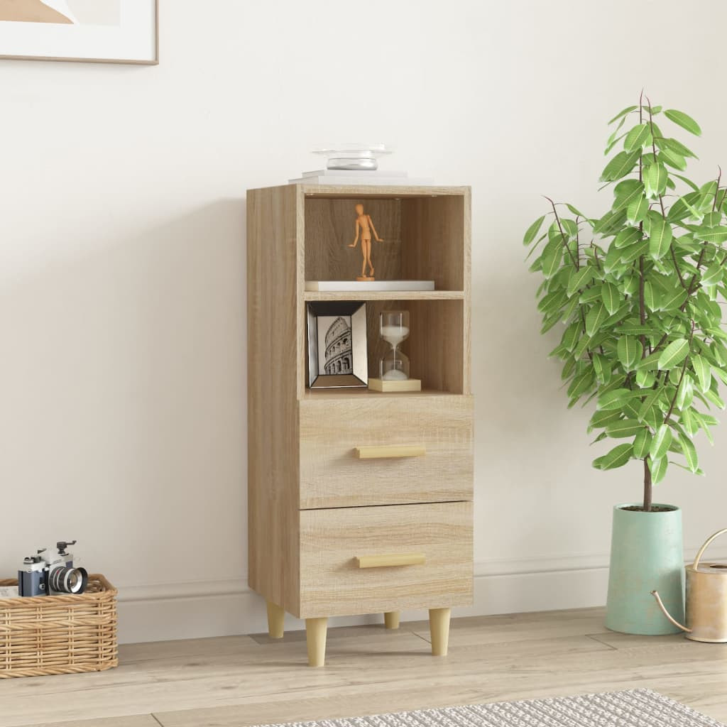 vidaXL Sideboard Sonoma-Eiche 34,5x34x90 cm Holzwerkstoff