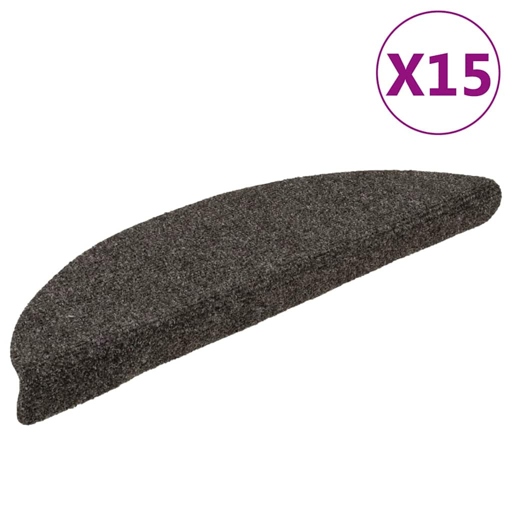 vidaXL Stufenmatten Selbstklebend 15 Stk. 56x17x3 cm Anthrazit Halbrund
