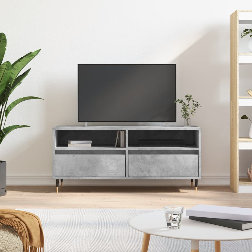 vidaXL TV-Schrank Betongrau 100x34,5x44,5 cm Holzwerkstoff