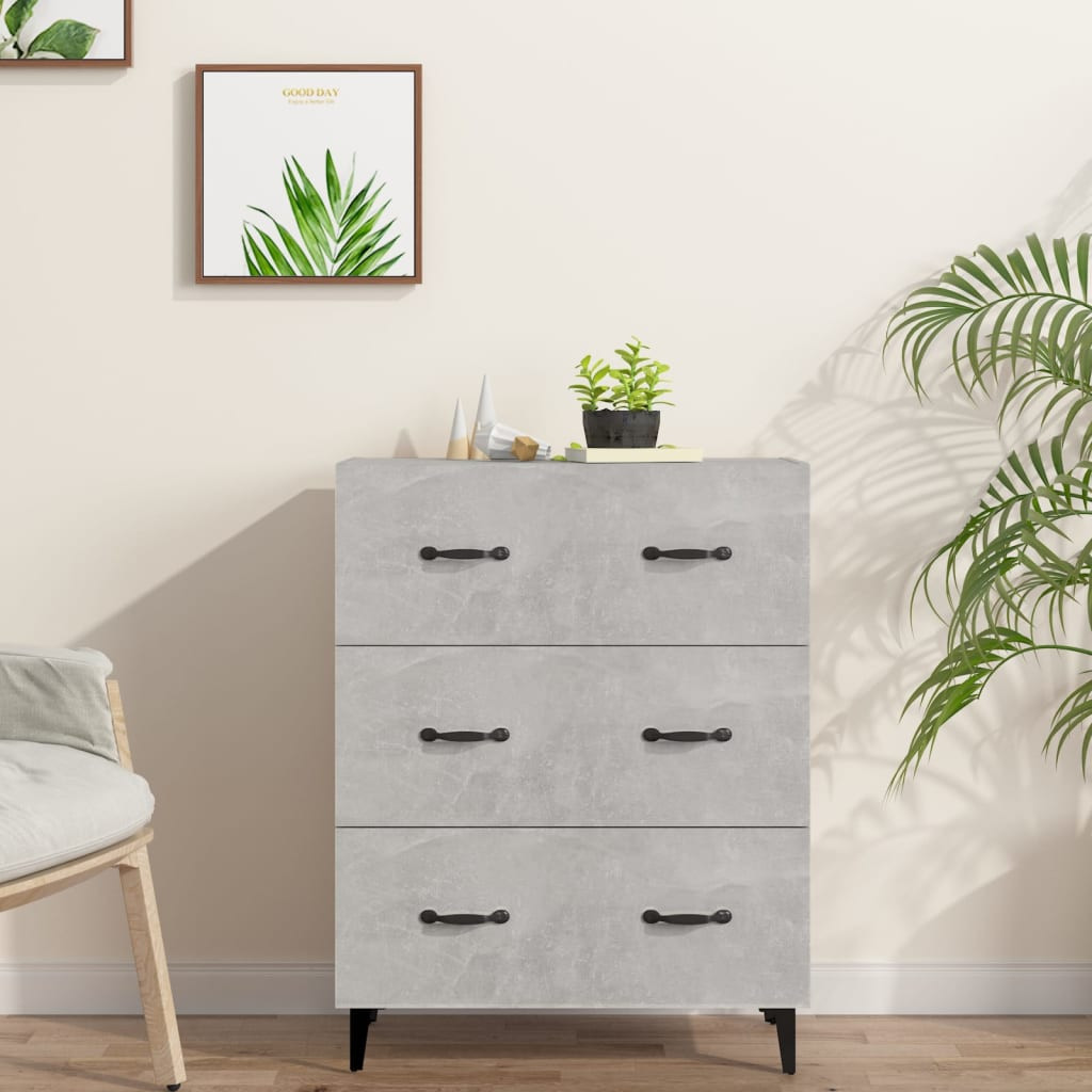 vidaXL Sideboard Betongrau 69,5x34x90 cm Holzwerkstoff