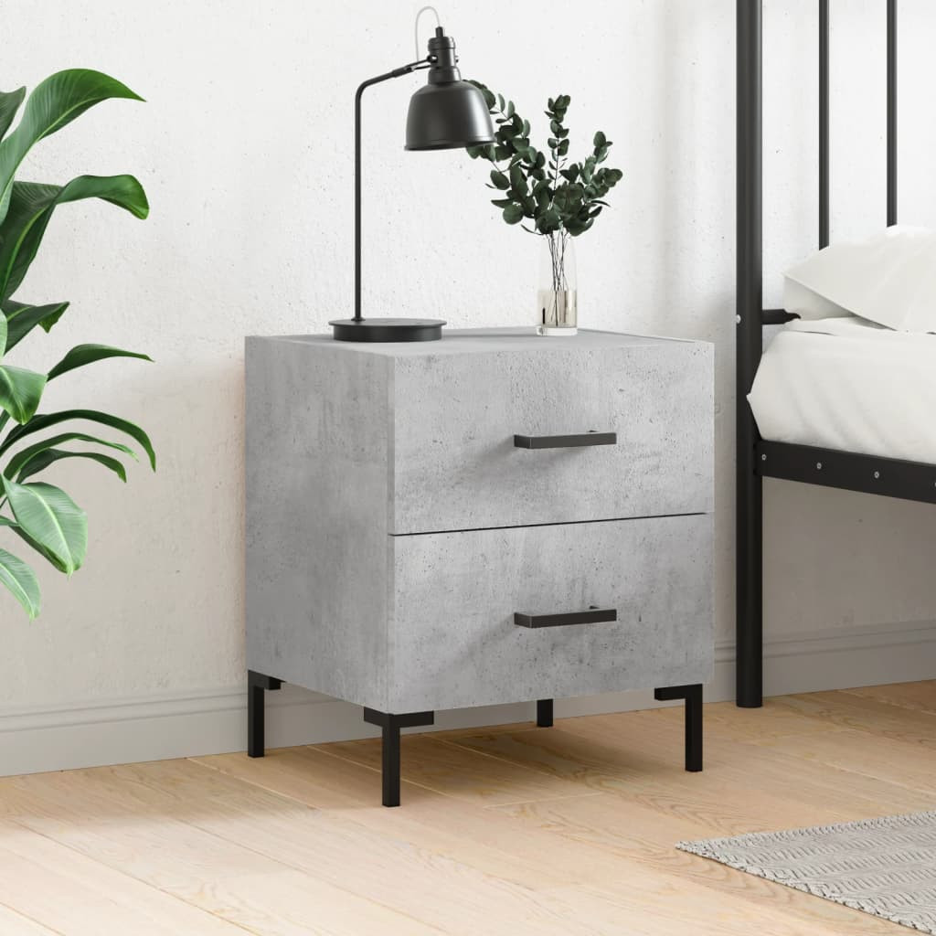 vidaXL Nachttisch Betongrau 40x35x47,5 cm Holzwerkstoff