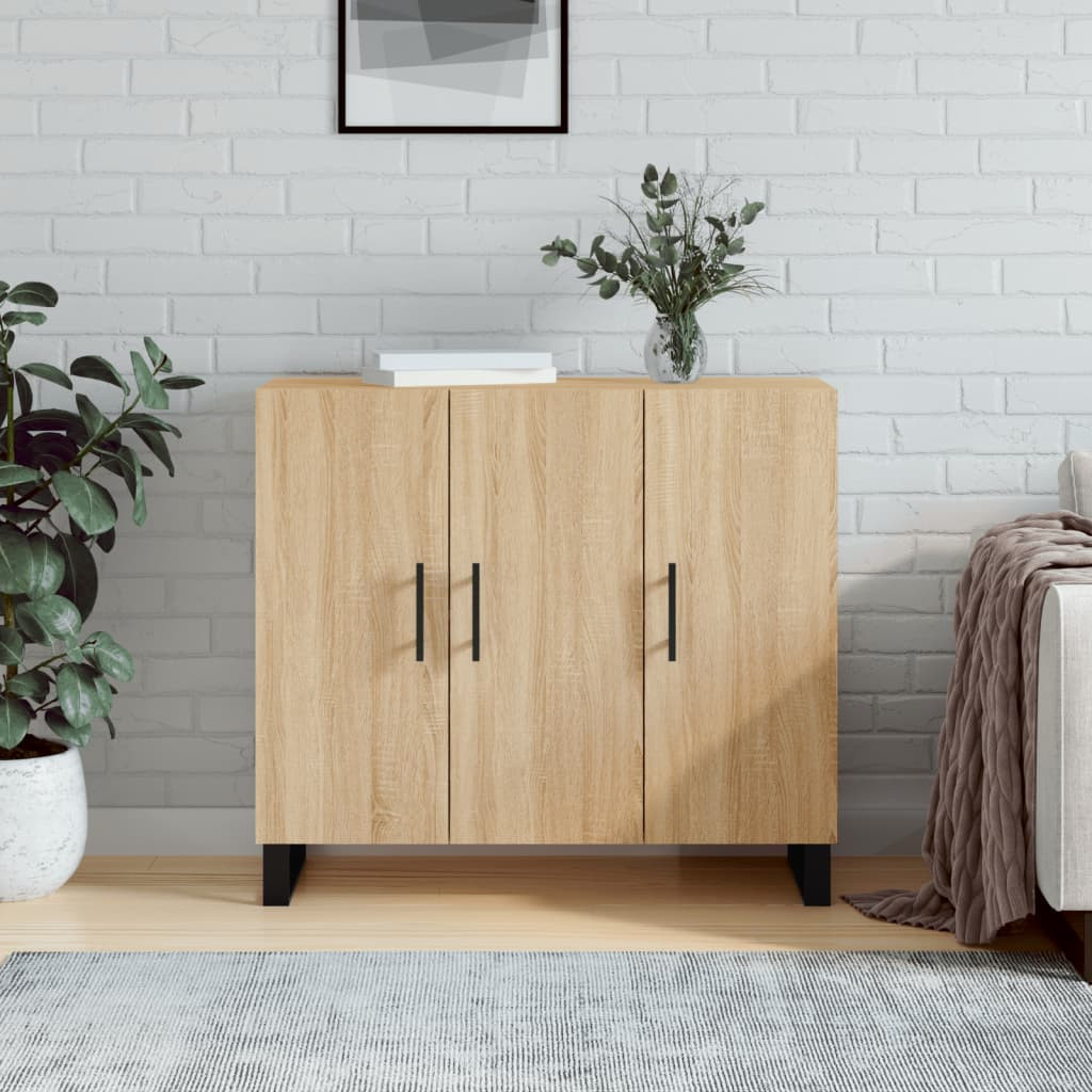 vidaXL Sideboard Sonoma-Eiche 90x34x80 cm Holzwerkstoff
