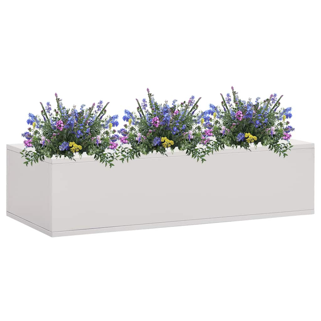 vidaXL Büro-Blumenkasten Hellgrau 90x40x23 cm Stahl