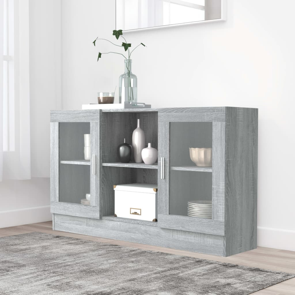 vidaXL Vitrinenschrank Grau Sonoma 120x30,5x70 cm Holzwerkstoff