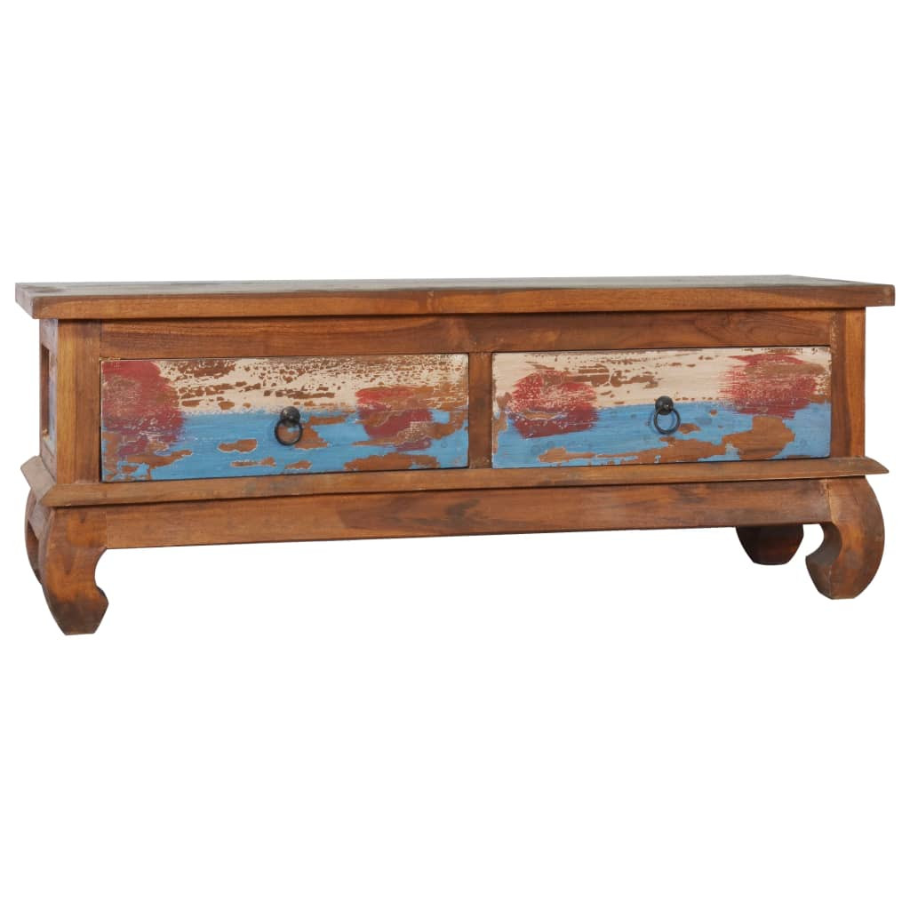 vidaXL TV-Schrank 110x35x40 cm Teak Altholz