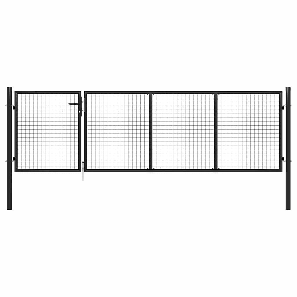 vidaXL Gartentor aus Stahl 350 x 75 cm Anthrazit