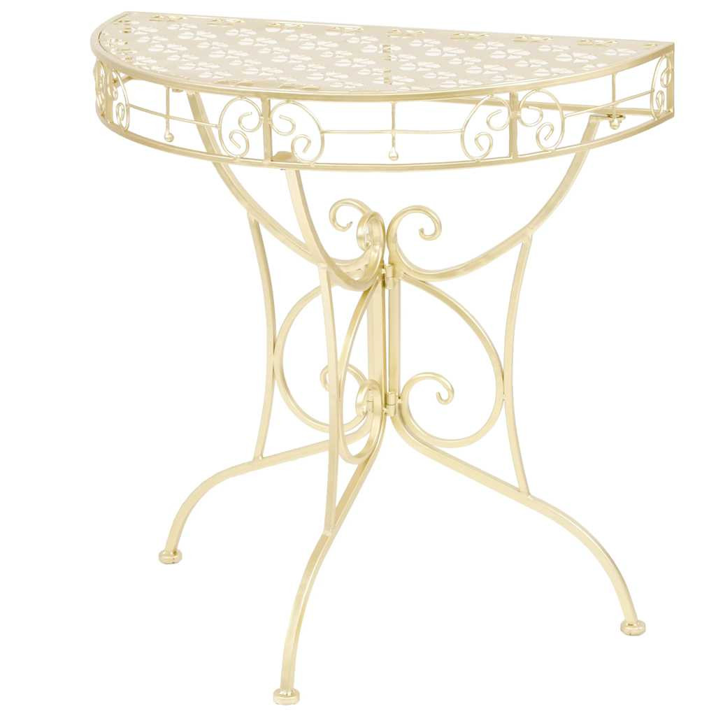 vidaXL Beistelltisch Vintage-Stil Halbrund Metall 72 x 36 x 74 cm Gold