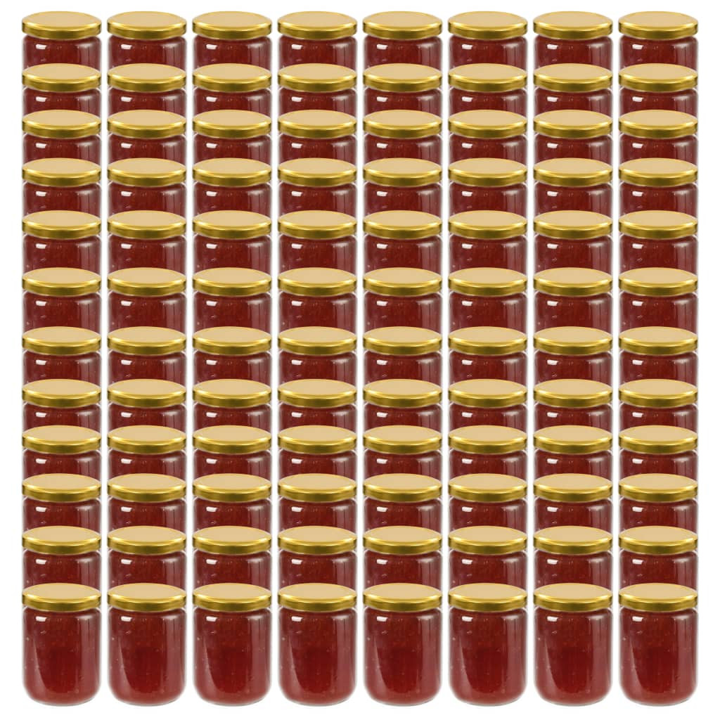 vidaXL Marmeladengläser mit Goldenem Deckel 96 Stk. 230 ml