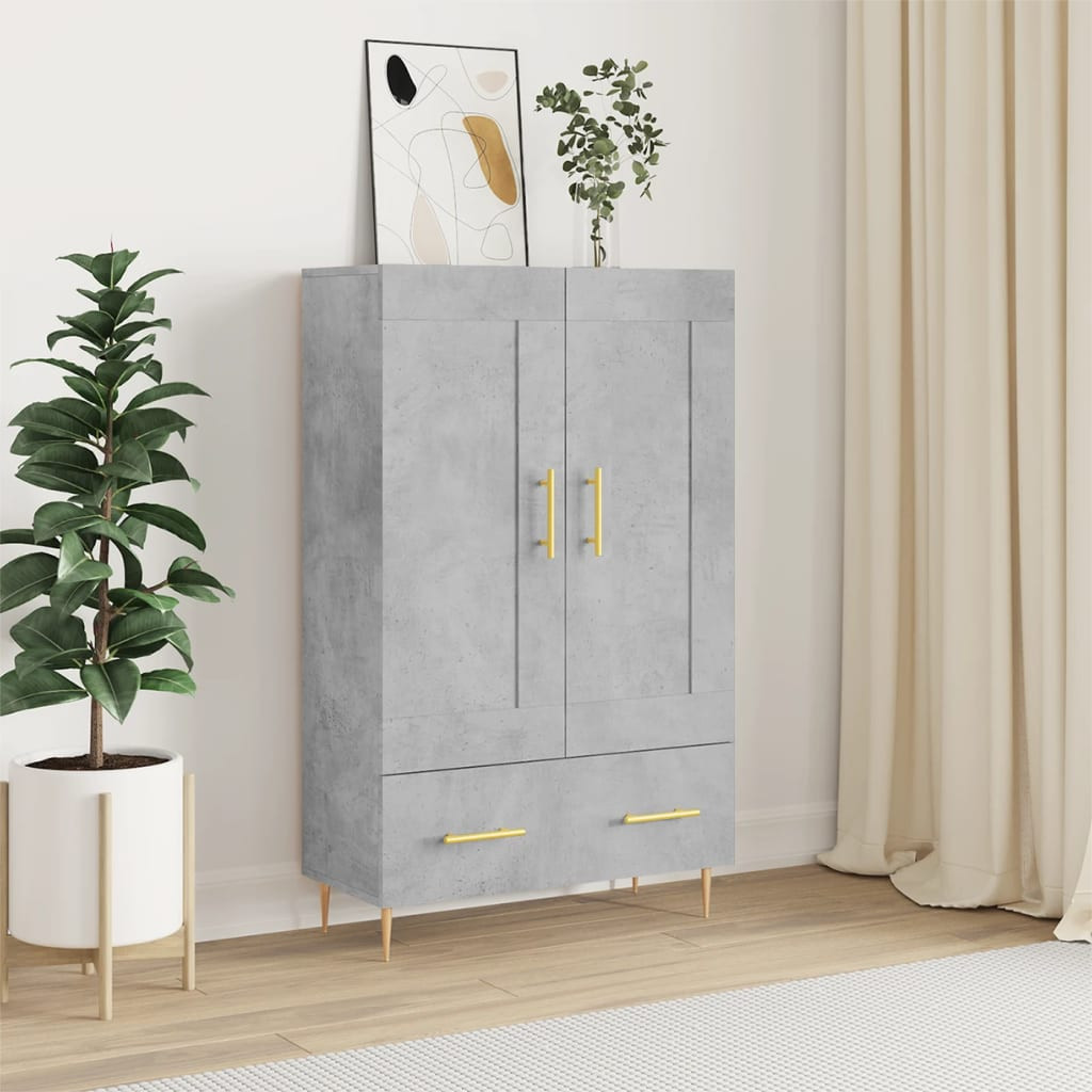 vidaXL Highboard Betongrau 69,5x31x115 cm Holzwerkstoff