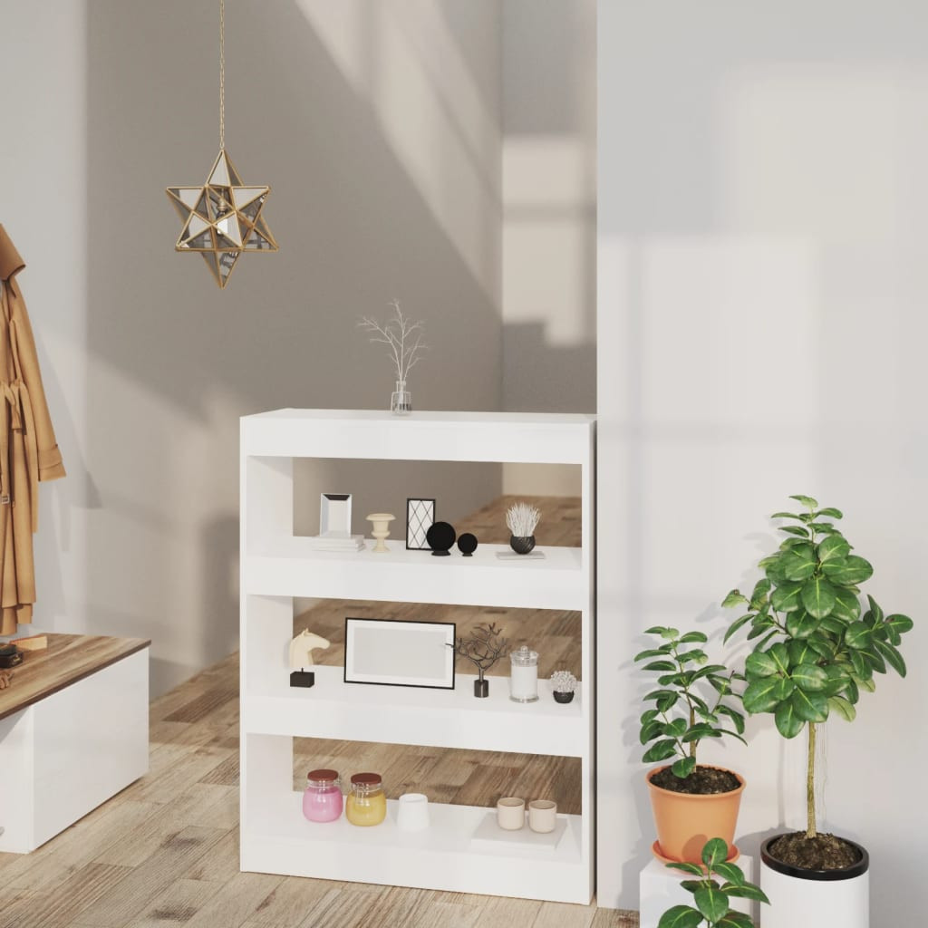 vidaXL Bücherregal/Raumteiler Weiß 80x30x103 cm Holzwerkstoff