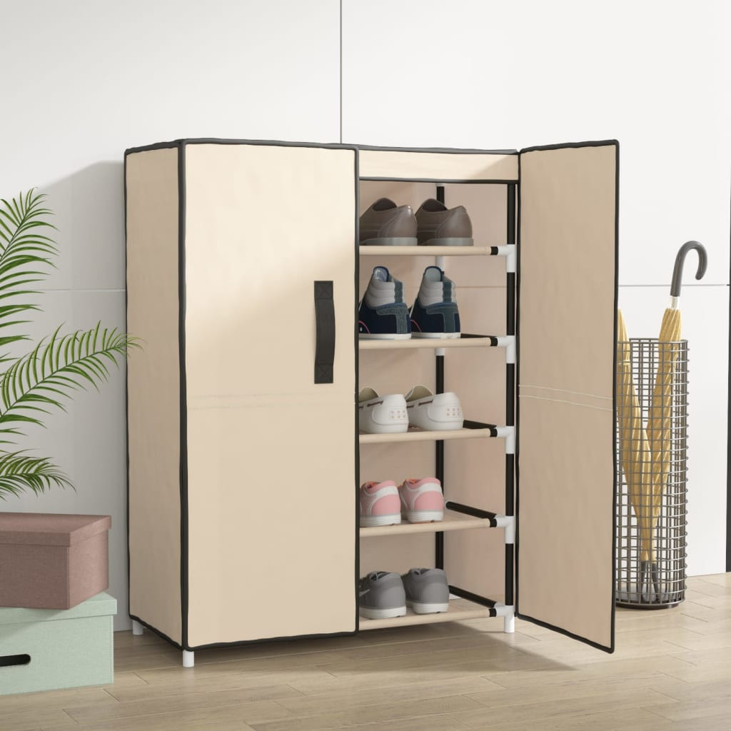 vidaXL Schuhschrank Creme 60x28x90 cm Stoff