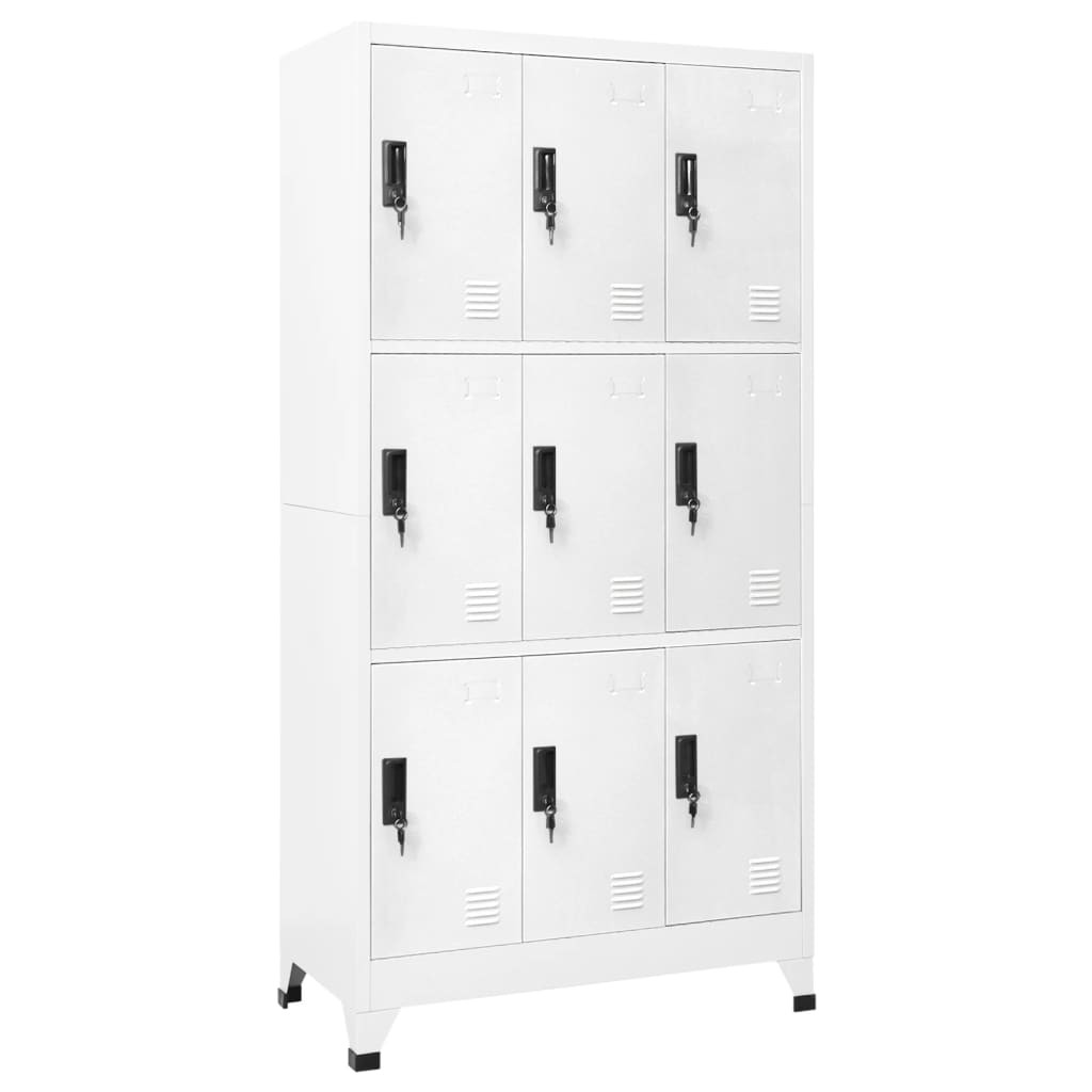 vidaXL Schließfachschrank Weiß 90x45x180 cm Stahl