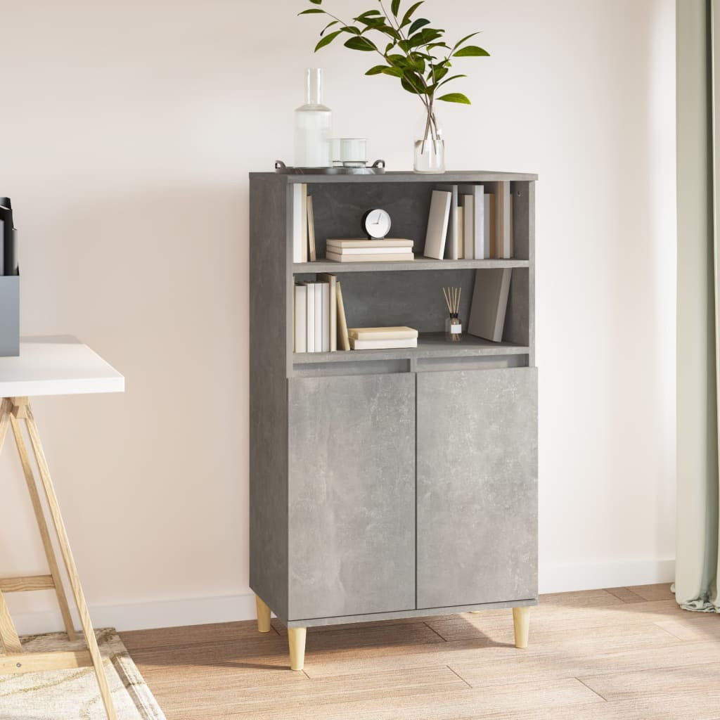 vidaXL Highboard Betongrau 60x36x110 cm Holzwerkstoff