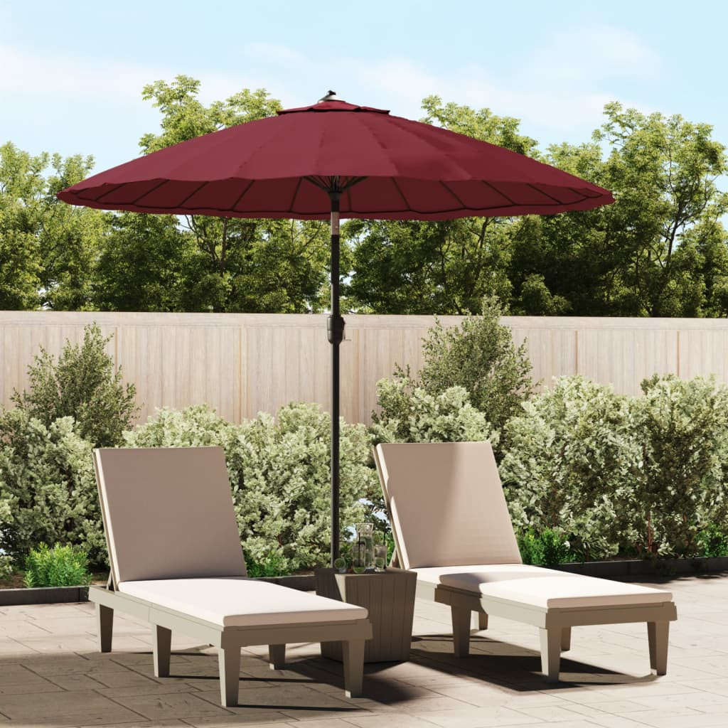 vidaXL Sonnenschirm mit Aluminium-Mast 270 cm Bordeauxrot